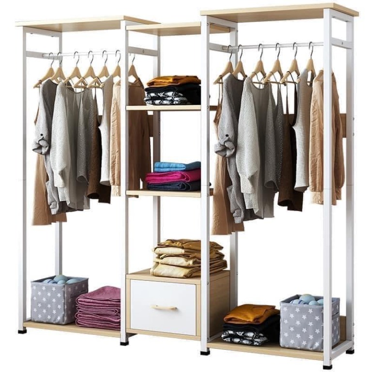 Three Rows Clothes Rack, Furniture & Home Living, Furniture