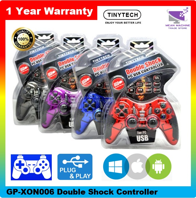 Tinytech GP-XON006 Double Shock PC Usb Gaming Controller (Compatible ...