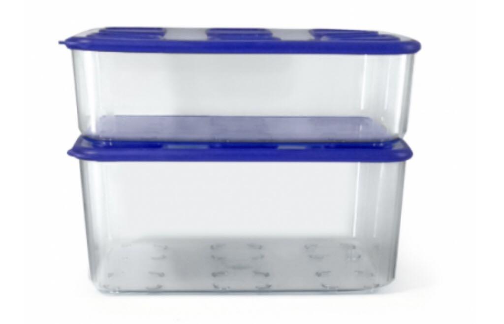 Tupperware Purple Fresh N Clear Clearmate Large 1.6L 2.5L Food Containers  Set