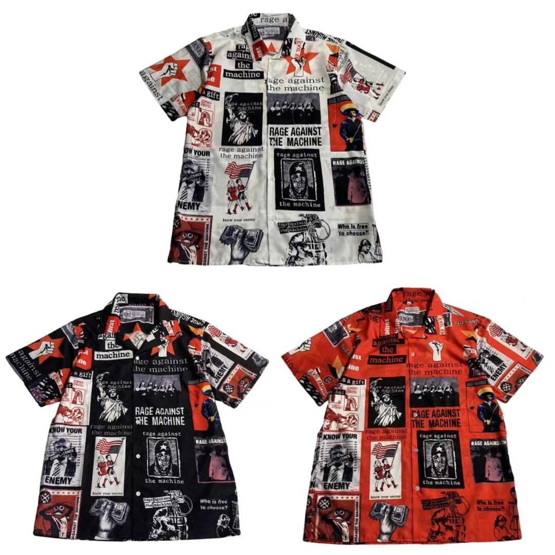 アロハシャツ RAGE AGAINST THE MACHINE S/S HAWAIIAN SHIRT BLACK