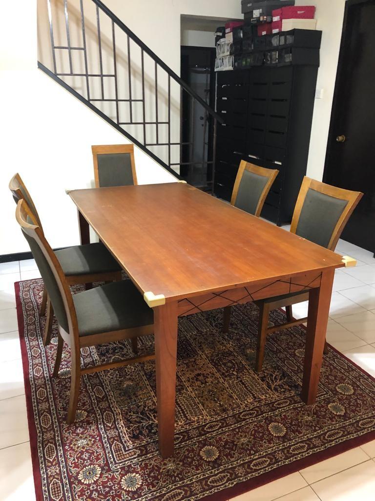 Wooden Dining Table For Six Person 90cm X 180cm Table Only And Not The Chairs Furniture Tables Chairs On Carousell