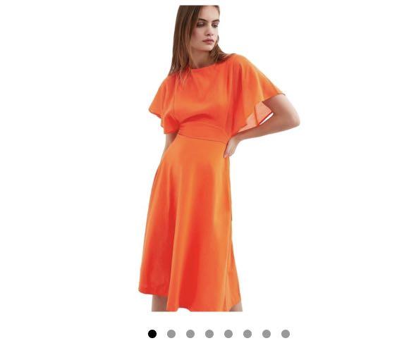 Zara orange open back dress clearance