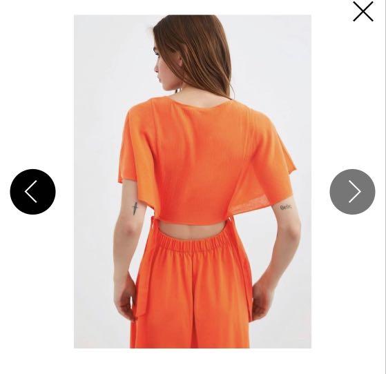 Orange open back dress zara sales