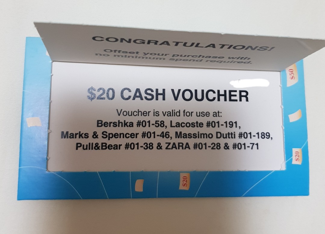 20 Zara, Bershka, Lacoste, Marks&Spencer, Massimo Dutti, Pull&Bear Cash Voucher, Entertainment