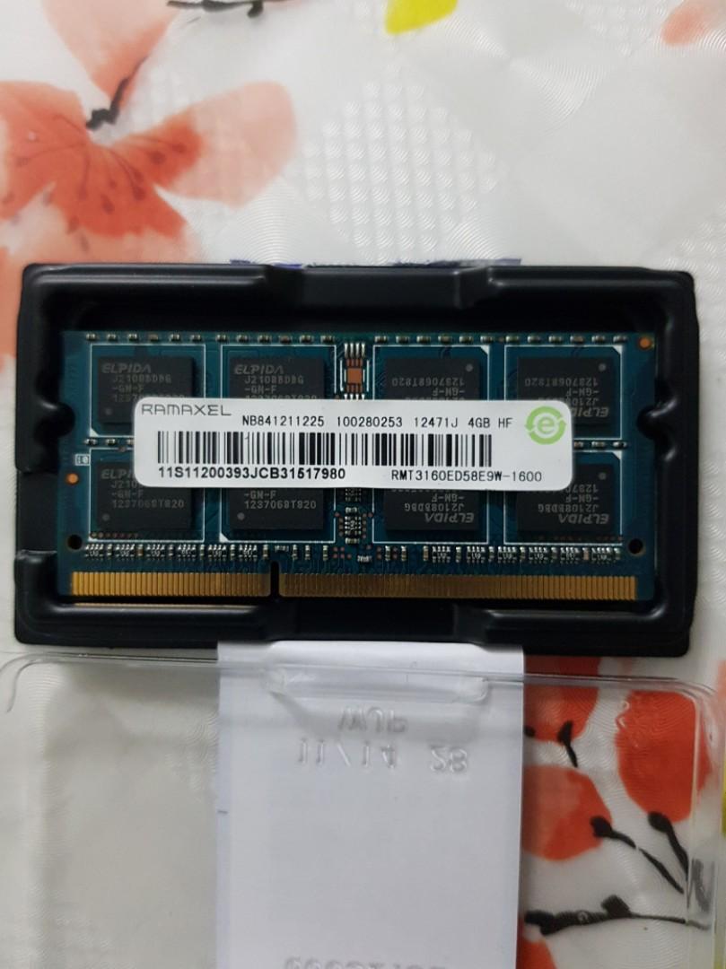 Ramaxel 4gb Ram Ddr3 1600mhz Sodimm Oem Electronics Computer Parts Accessories On Carousell