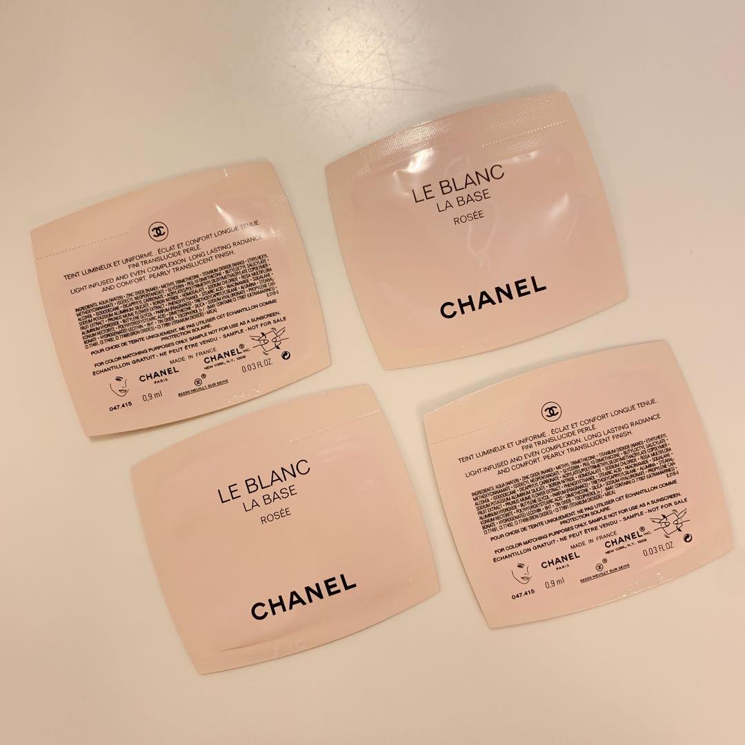 $8 Chanel la blanc la base rosee #10 粉紅色珍珠光采防曬妝前乳隔離霜試用裝, 美容＆化妝品, 健康及美容-  皮膚護理, 化妝品- Carousell