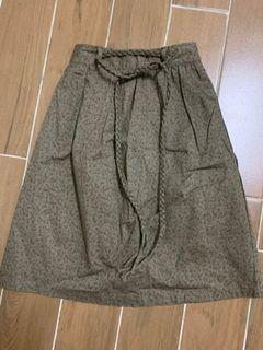 棉質A 字膝下裙