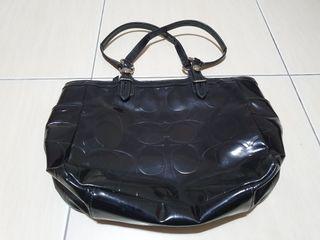 Authentic Coach black patent leather tote