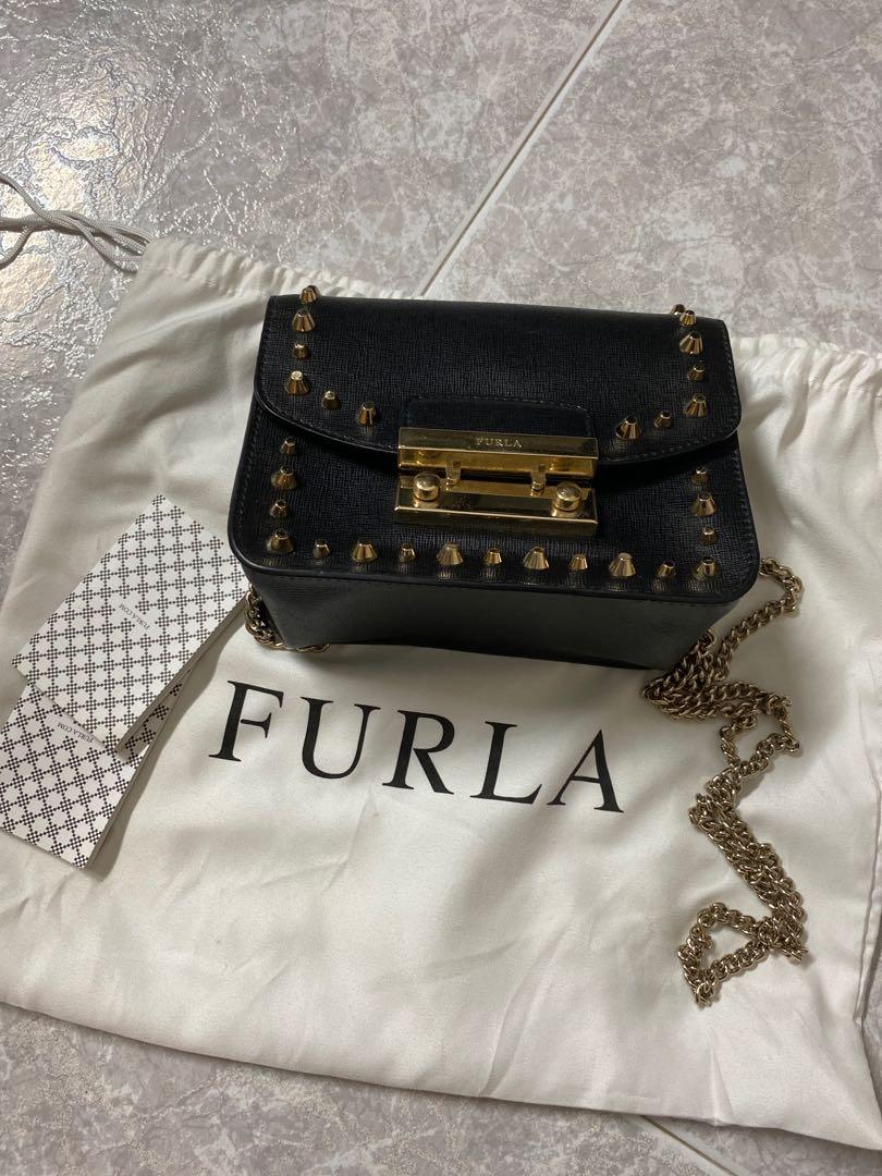 furla black sling bag