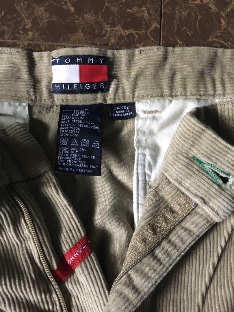 Authentic Tommy Hilfiger Pleated Straight Corduroy Pants, Fashion, Bottoms, on Carousell