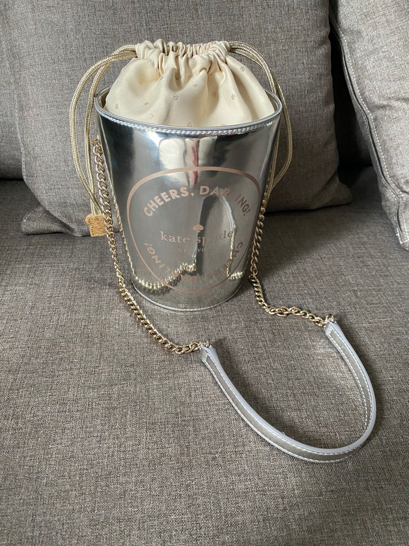 BN Kate Spade Champagne Bucket Bag Luxury Bags Wallets on Carousell