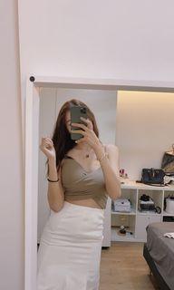 BNWT khaki green bustier crop top