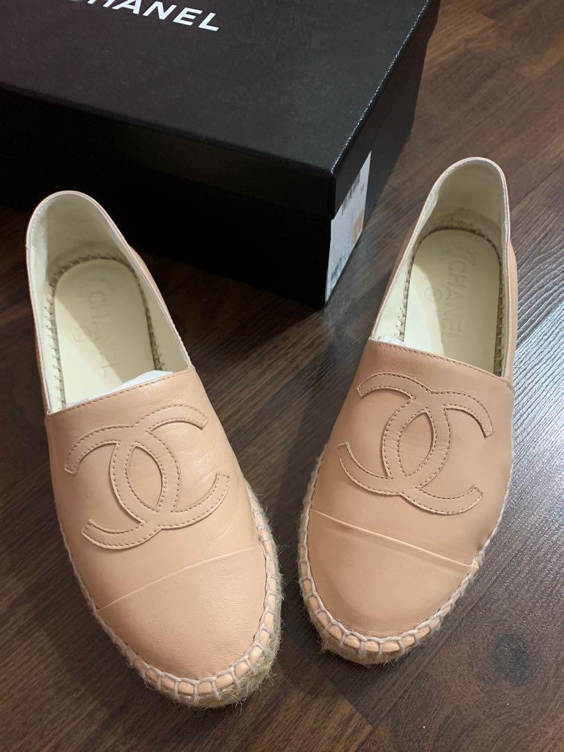 Espadrille chanel cuir 2025