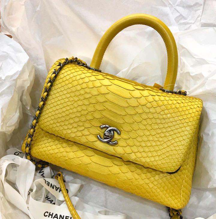 Never Worn Chanel Mini Coco Handle Python Bag ○ Labellov ○ Buy