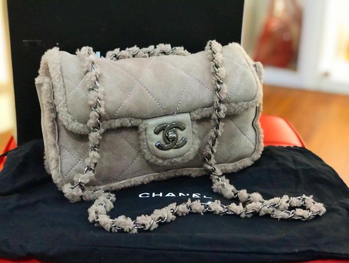 Chanel Patchwork Shearling Medium Flap Bag