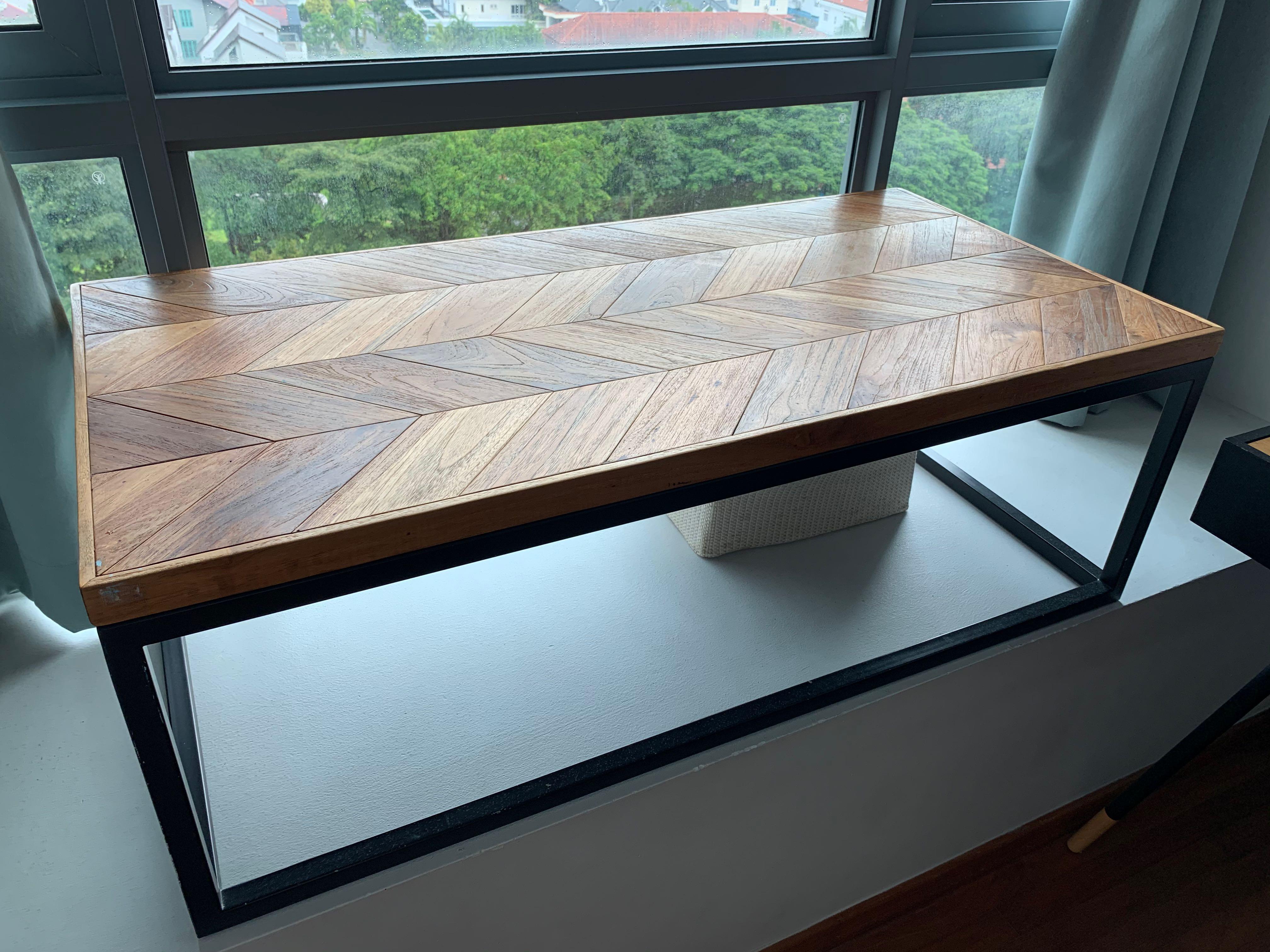 Crate and barrel side online table wood