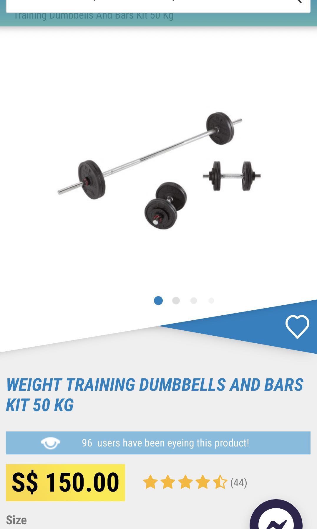 Decathlon 50Kg training dumbbells and bar kit Sports Equipment Exercise Fitness Weights Dumbbells on Carousell