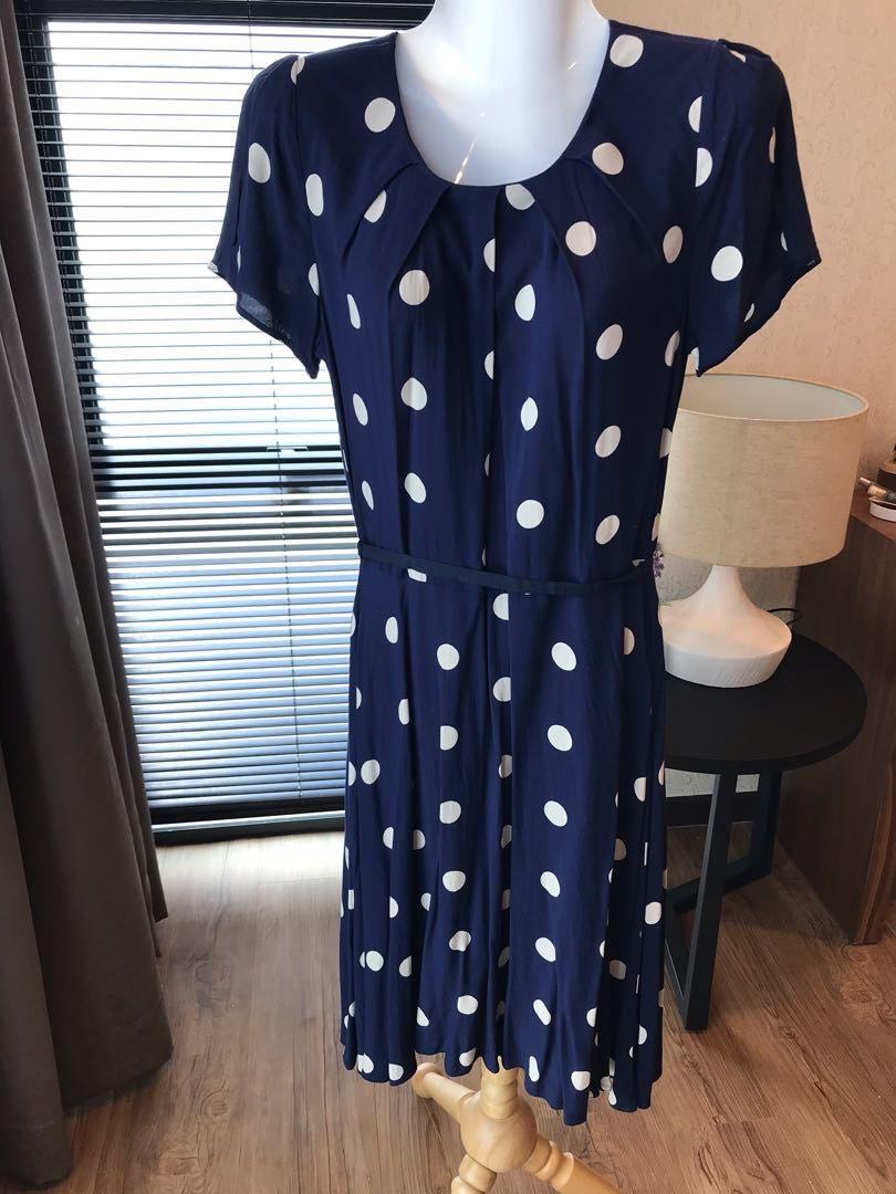 Dorothy perkins white online polka dot dress