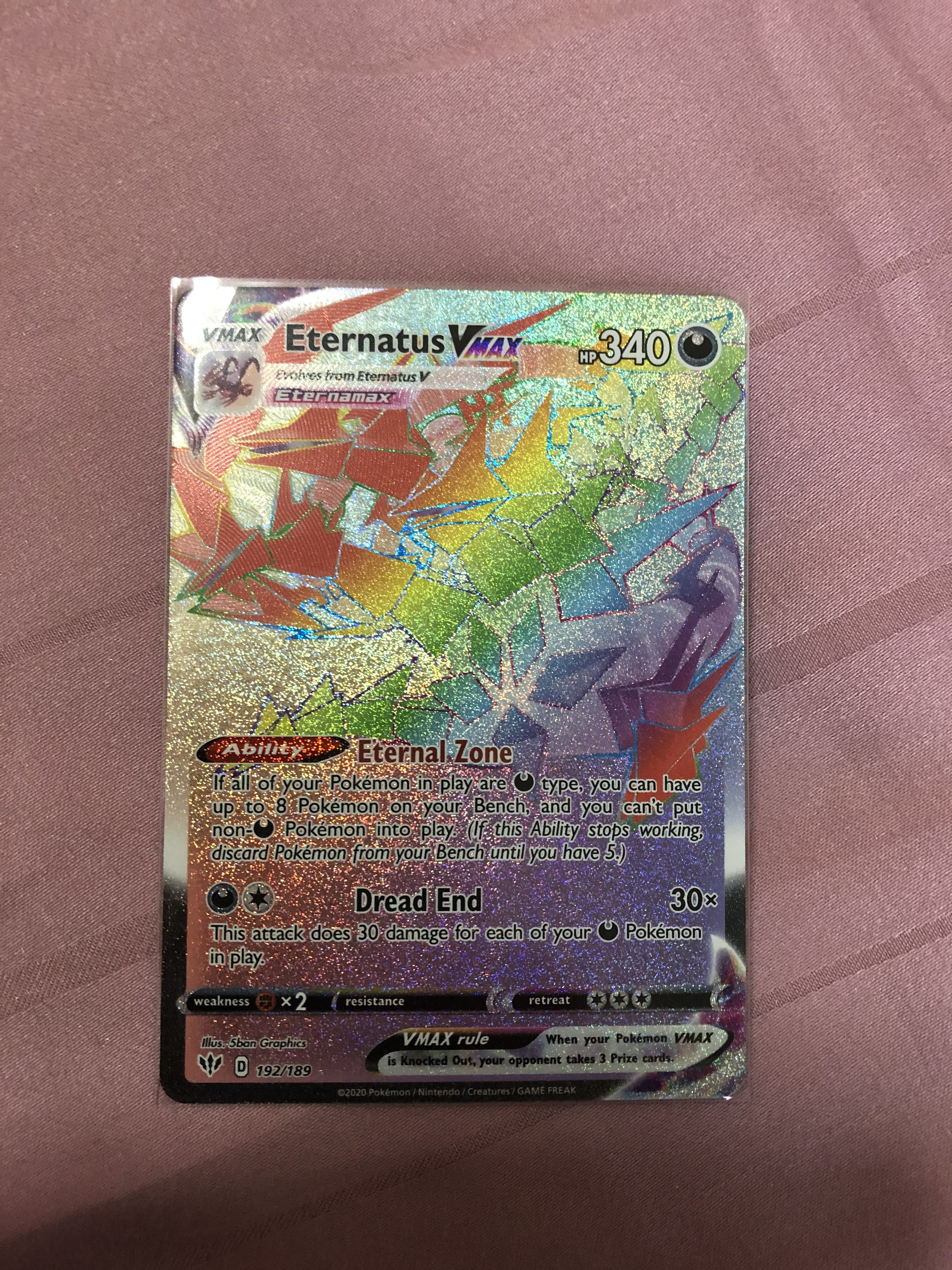 Eternatus Vmax Rainbow Rare Pokemon Card Toys Games Board Games Cards On Carousell