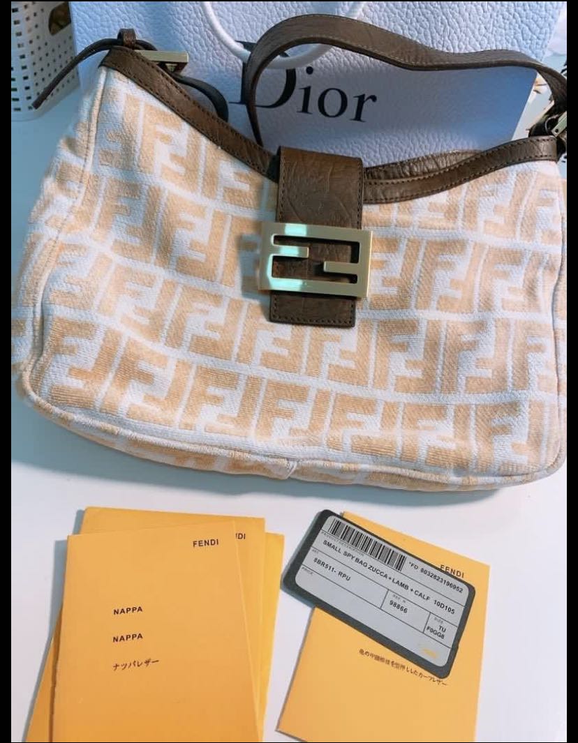 Fendi small spy sale bag zucca lamb calf