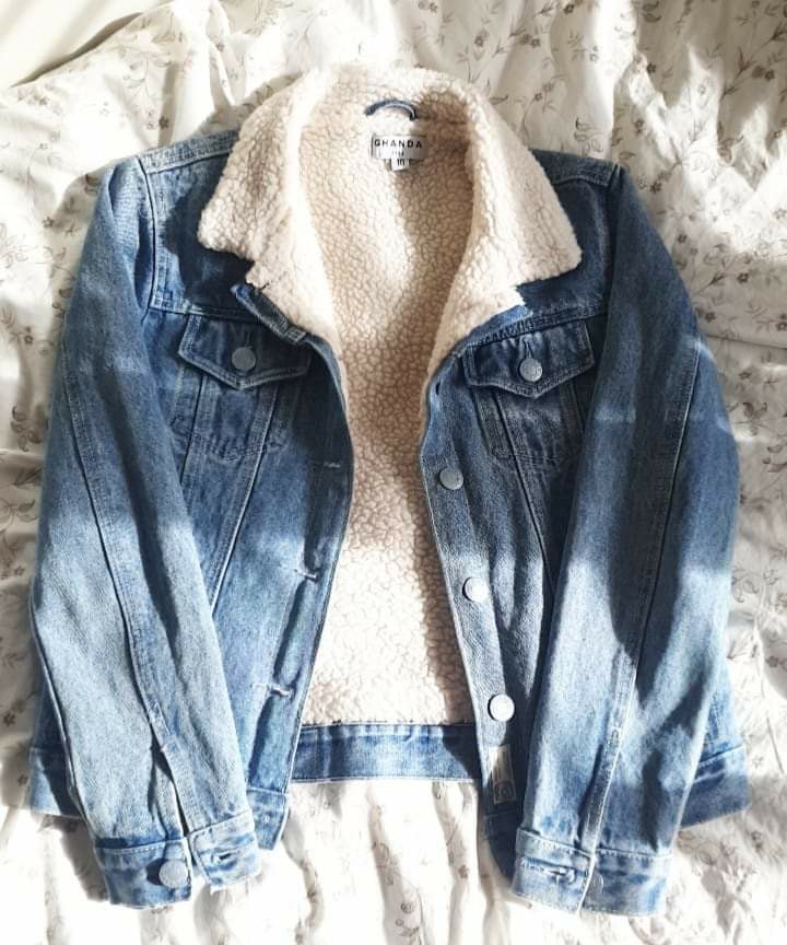 Ghanda Sherpa denim jacket Women s Fashion Clothes on