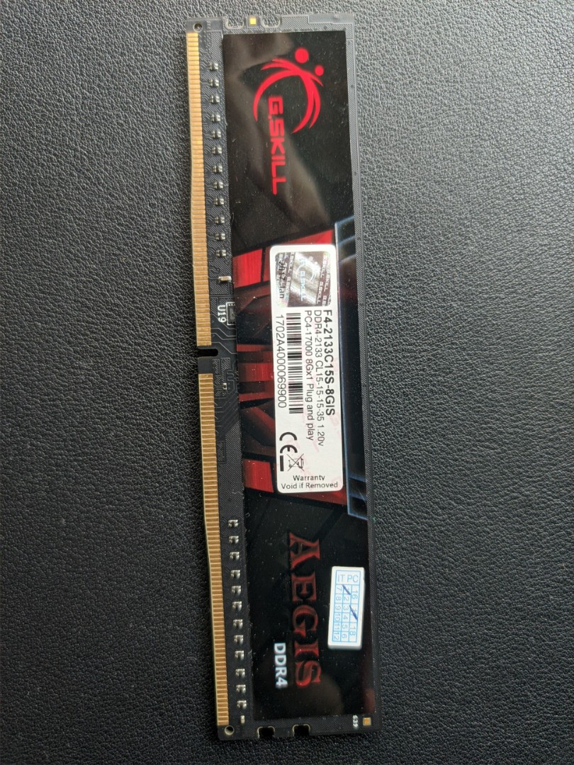 Gskill aegis 8 gb ddr4 2133 MHz ram Computers Tech Parts