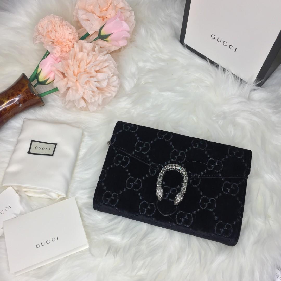 Dionysus gg velvet sales mini chain wallet