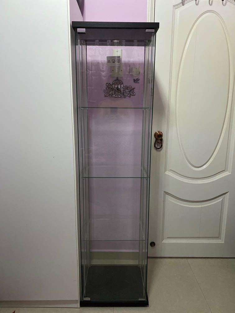 IKEA DETOLF Glass Shelf with Glass Door, Furniture & Home Living, Furniture, Shelves,