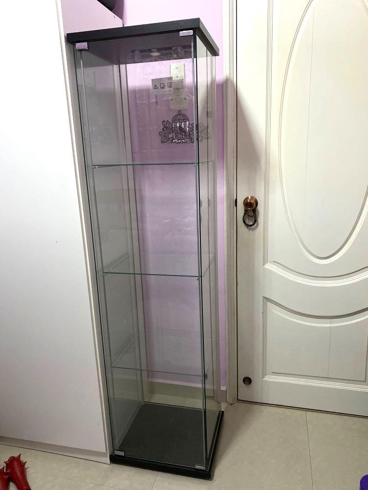 IKEA DETOLF Glass Shelf with Glass Door, Furniture & Home Living