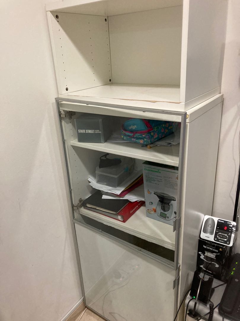 IKEA shelf with glass doors, Furniture & Home Living, Furniture