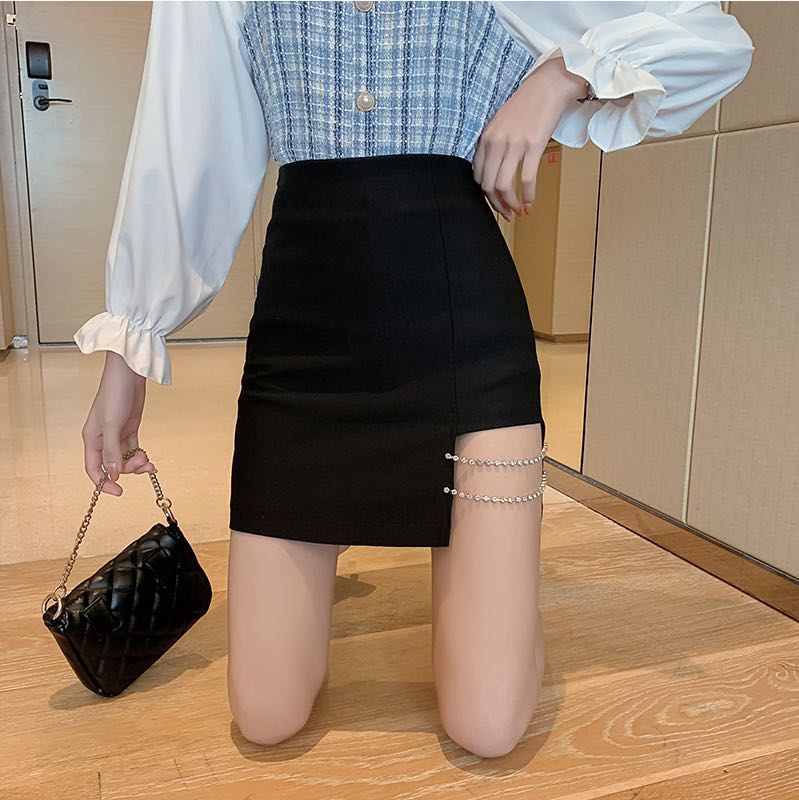 edgy black skirt