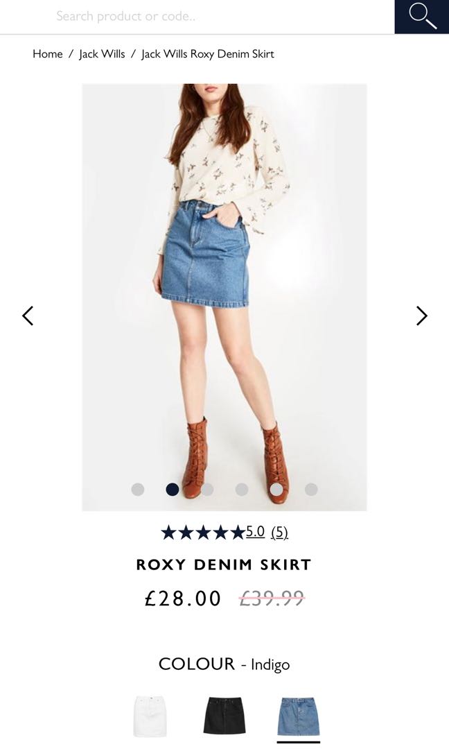 jack wills denim skirt