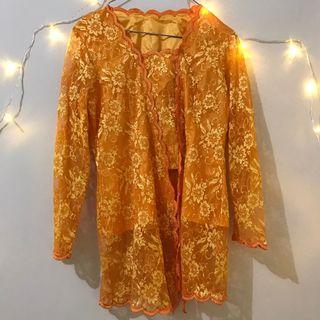 Kebaya orange 2x pakai