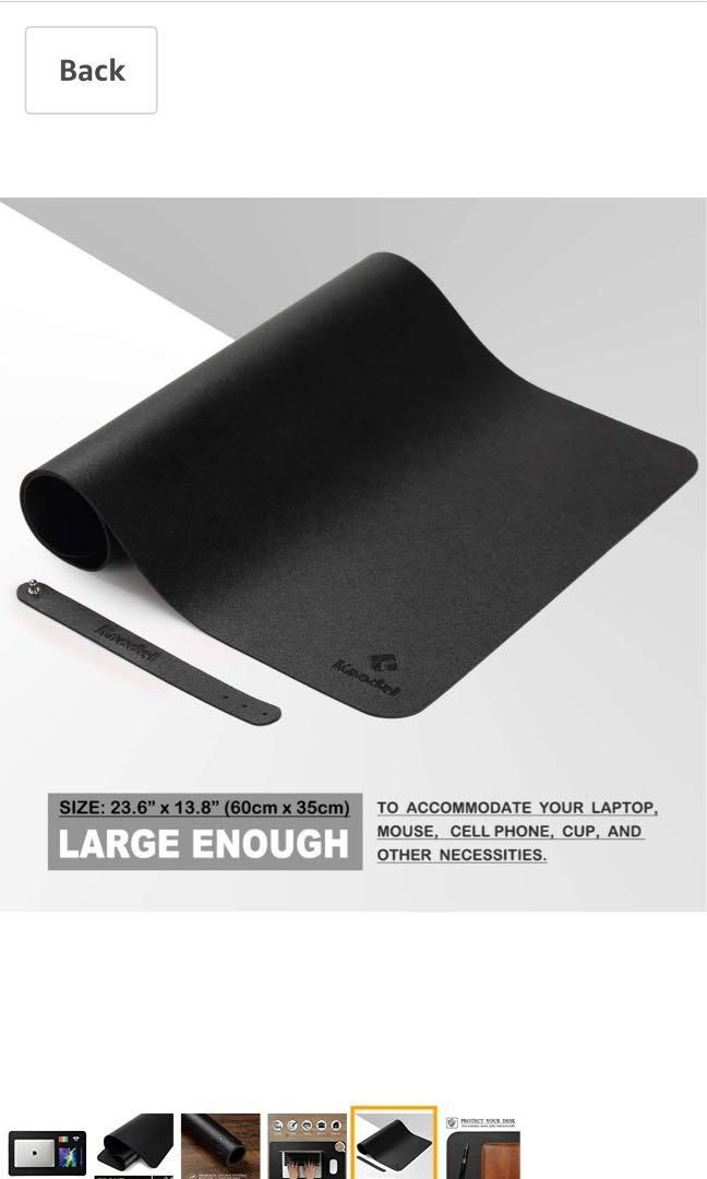 Konrad S. Computer Pad, 65 x 34cm, PU Leather, Black