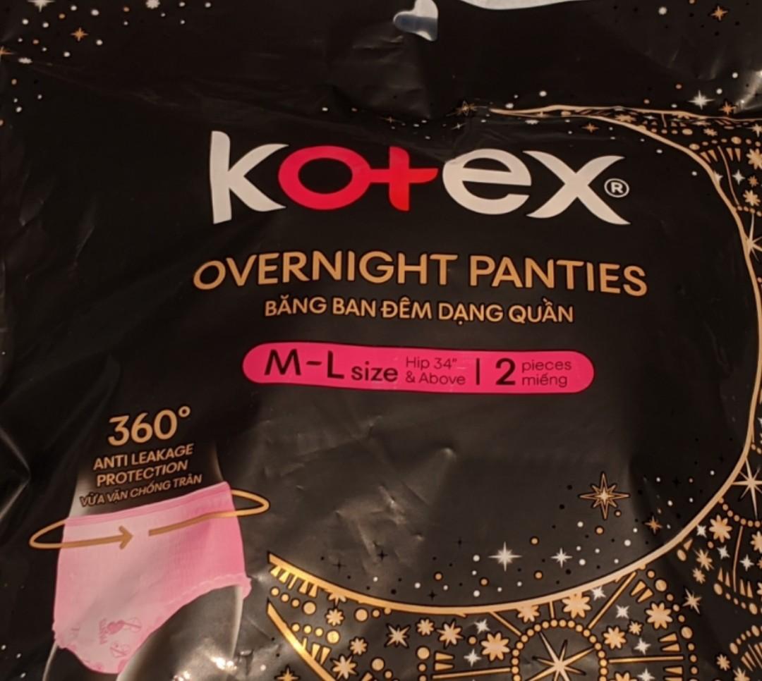 Kotex Overnight Panties - size M-L - new design & packaging - post partum,  Babies & Kids, Maternity Care on Carousell