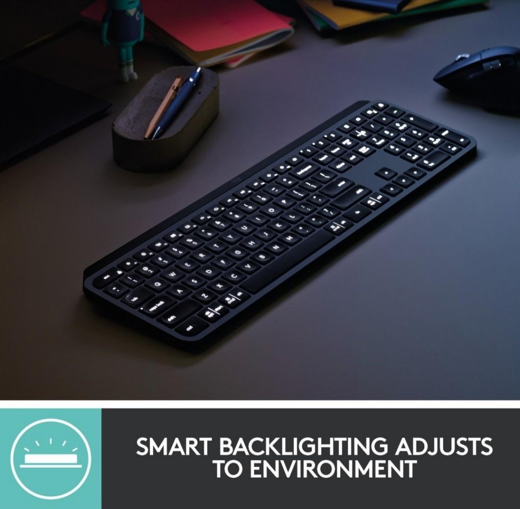 Logitech MX Keys Advanced Multi-Device Bluetooth Wireless, Computers ...