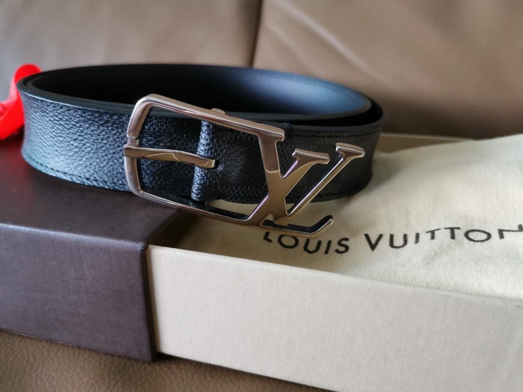 Authenticated Used LOUIS VUITTON Louis Vuitton Sun Tulle neogram belt  M6058U notation size 90/36 leather black silver metal fittings 