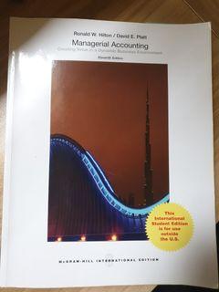 Managerial Accounting - Ronald W. Hilton / David E. Platt. 11th Edition