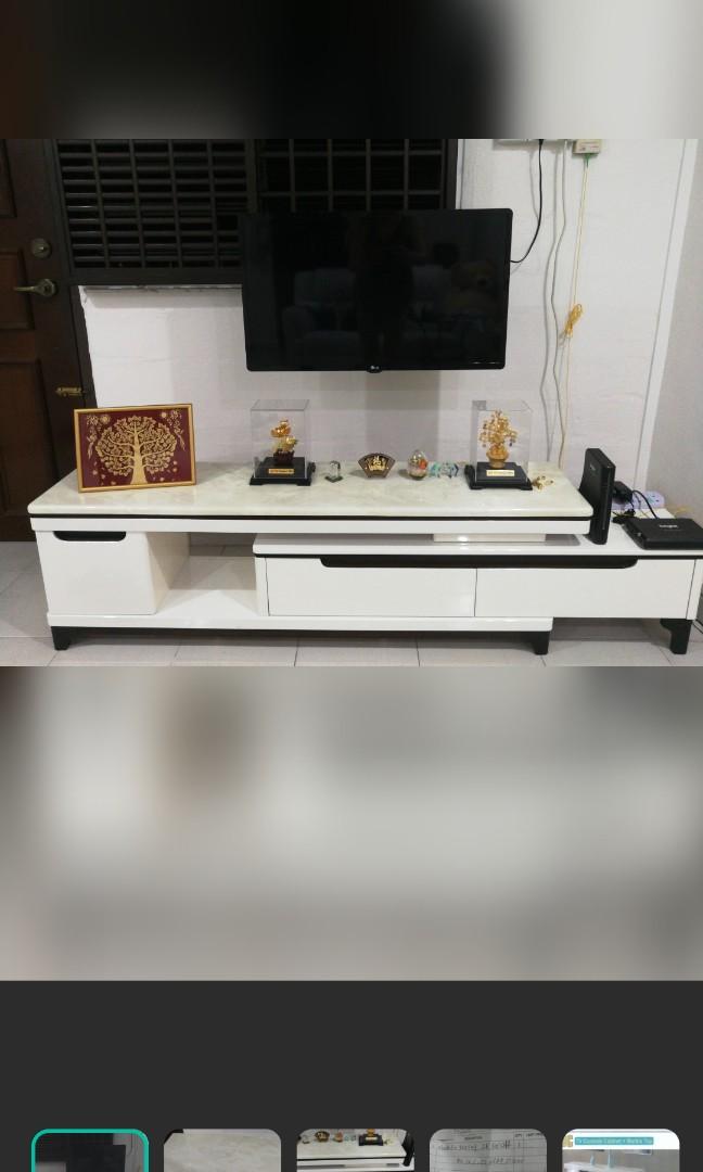 Marble top TV console moving house sale, Furniture & Home Living