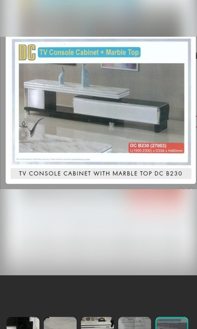 Marble top TV console moving house sale, Furniture & Home Living