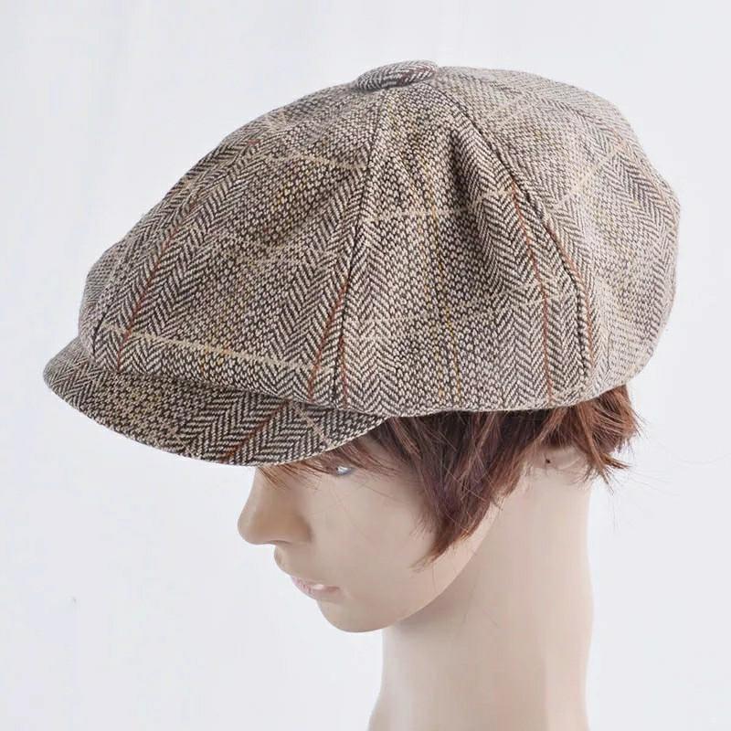 Men Beret Hat Gentleman Octagonal 