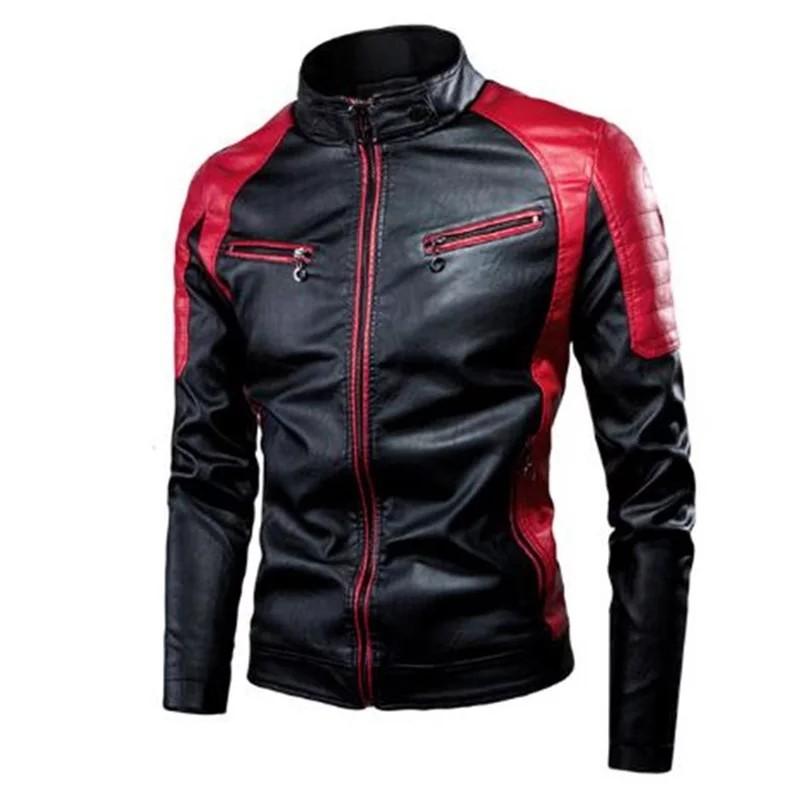 Men Pu leather bike jacket size S 4XL plus size Motorcycles