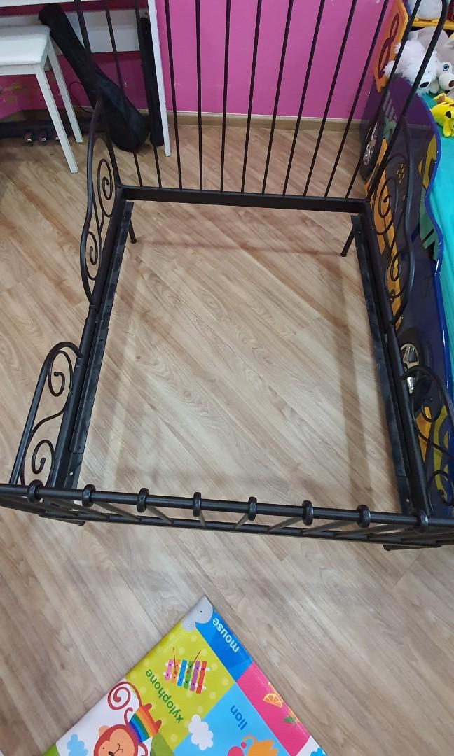 Minnen IKEA extendable bed frame (Black colour), Furniture & Home