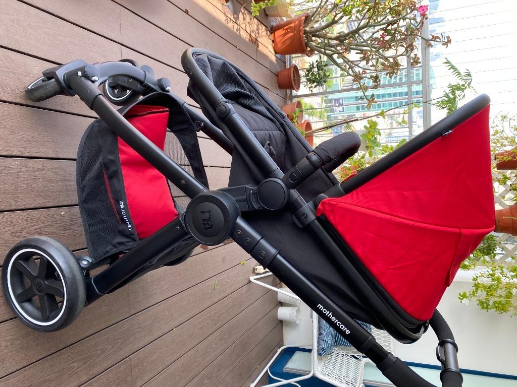 Mothercare 4 Wheel Journey Stroller Red Car Seat