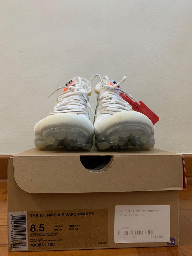 nike off white vapormax box