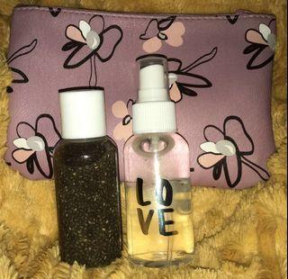 Organic chia & collagen face wash + lavender rose toner duo in bag