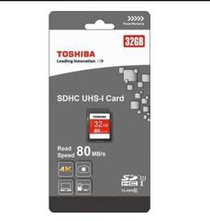 Original Toshiba 32GB SDHC HUD-1 Class 10 memory card 8mbls  Read Speed