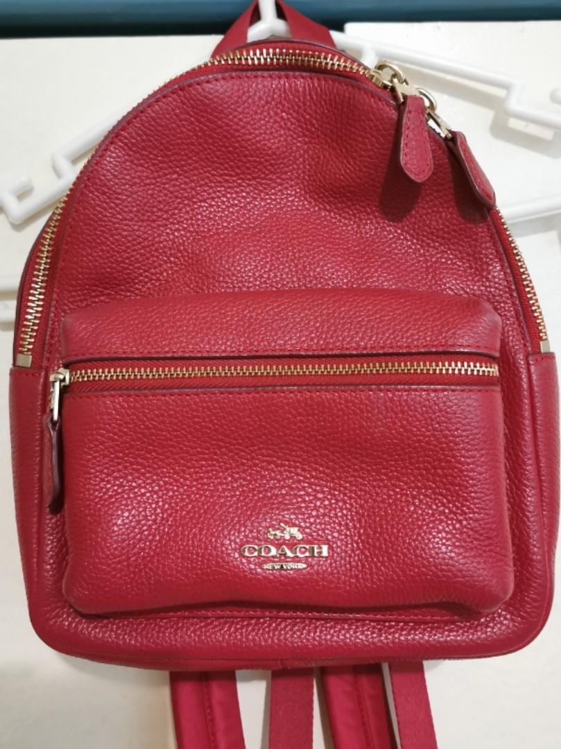 Coach shop backpack red