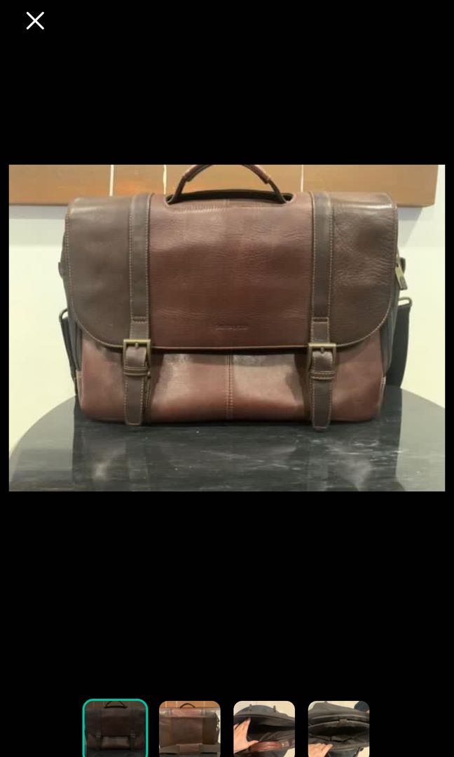 Samsonite colombian leather flapover briefcase best sale