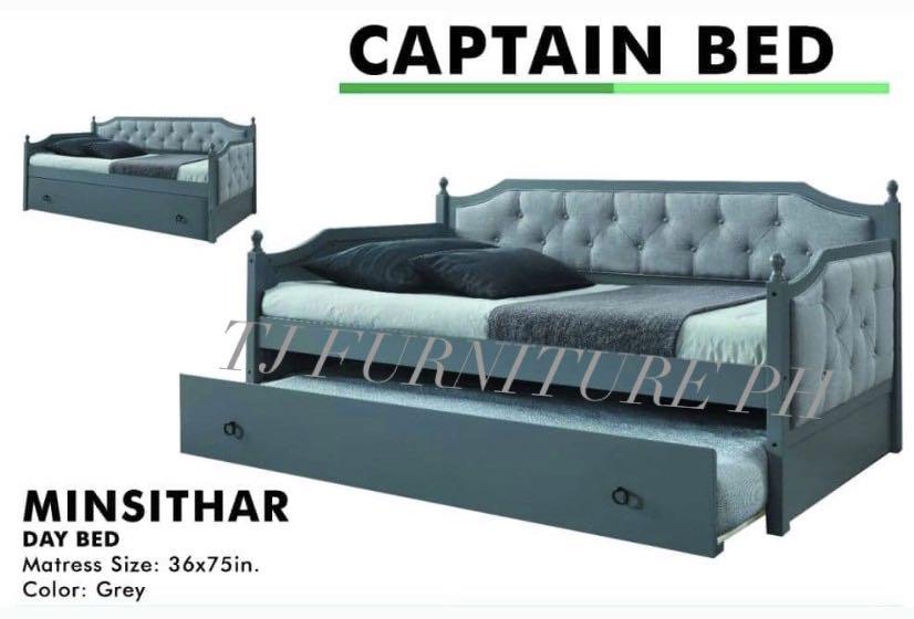 Single Bed w/ Pullout Bed (Category: Bed Frames & Mattresses) located in Quezon City. Submitted by tjfurnitureph (Listing ID 1035097538, Image 1). Description: Model: Minsithar Day Bed Dimension: Bed-36x75 Pullout- 36x75 Color: Grey All Brandnew‼️ Additional delivery charge. Depending on the Area We Accept Cash on Delivery 🚛 Pm us for inquiries! 🤗.